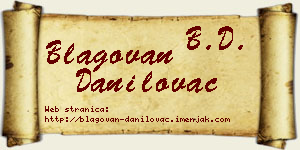 Blagovan Danilovac vizit kartica
